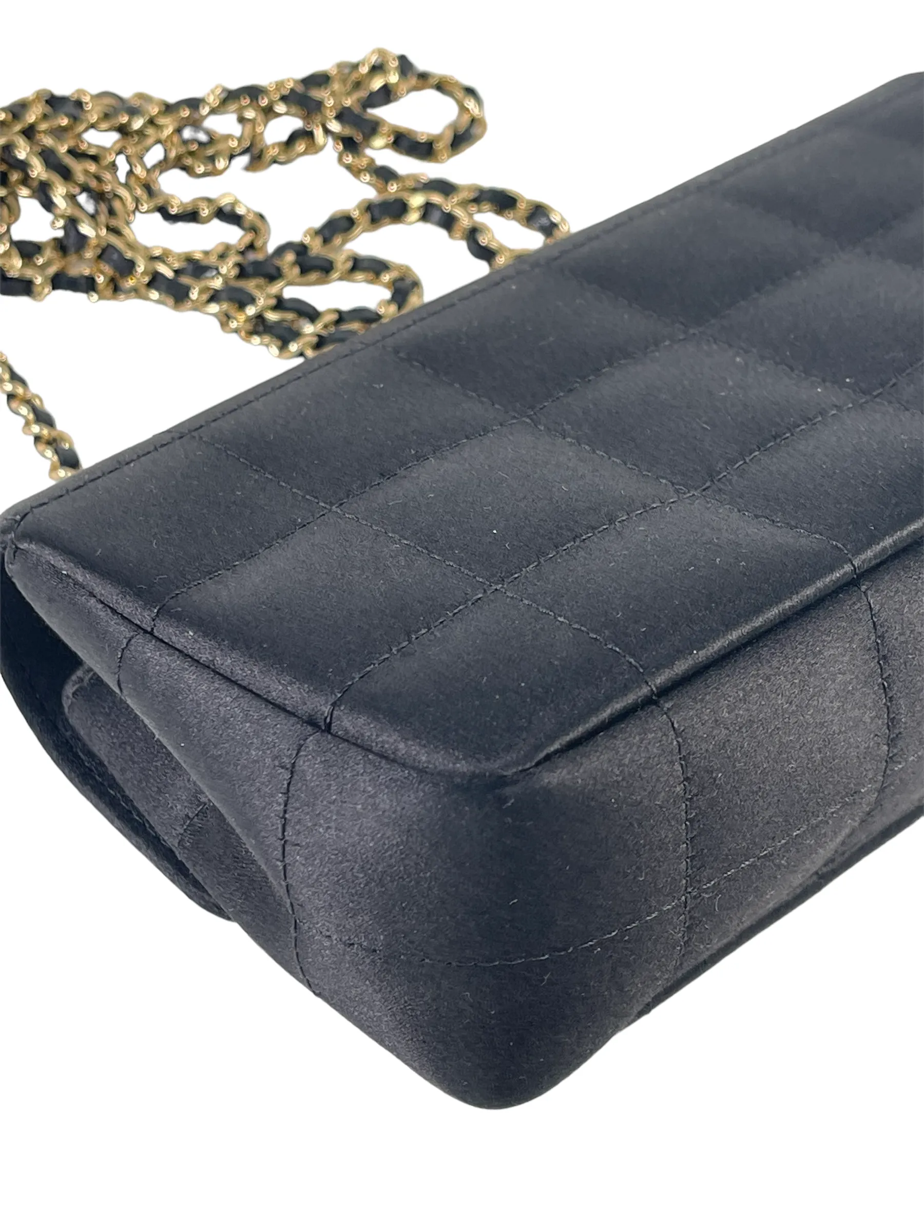 Chanel Black Satin Mini Flap Crossbody
