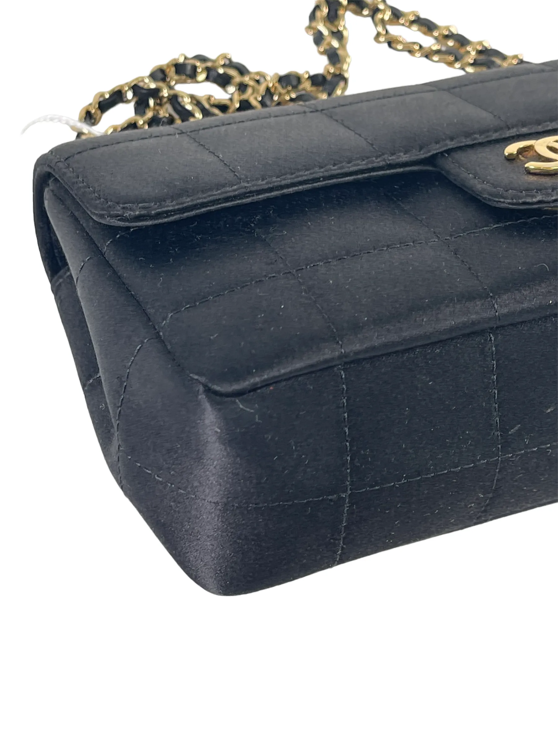 Chanel Black Satin Mini Flap Crossbody