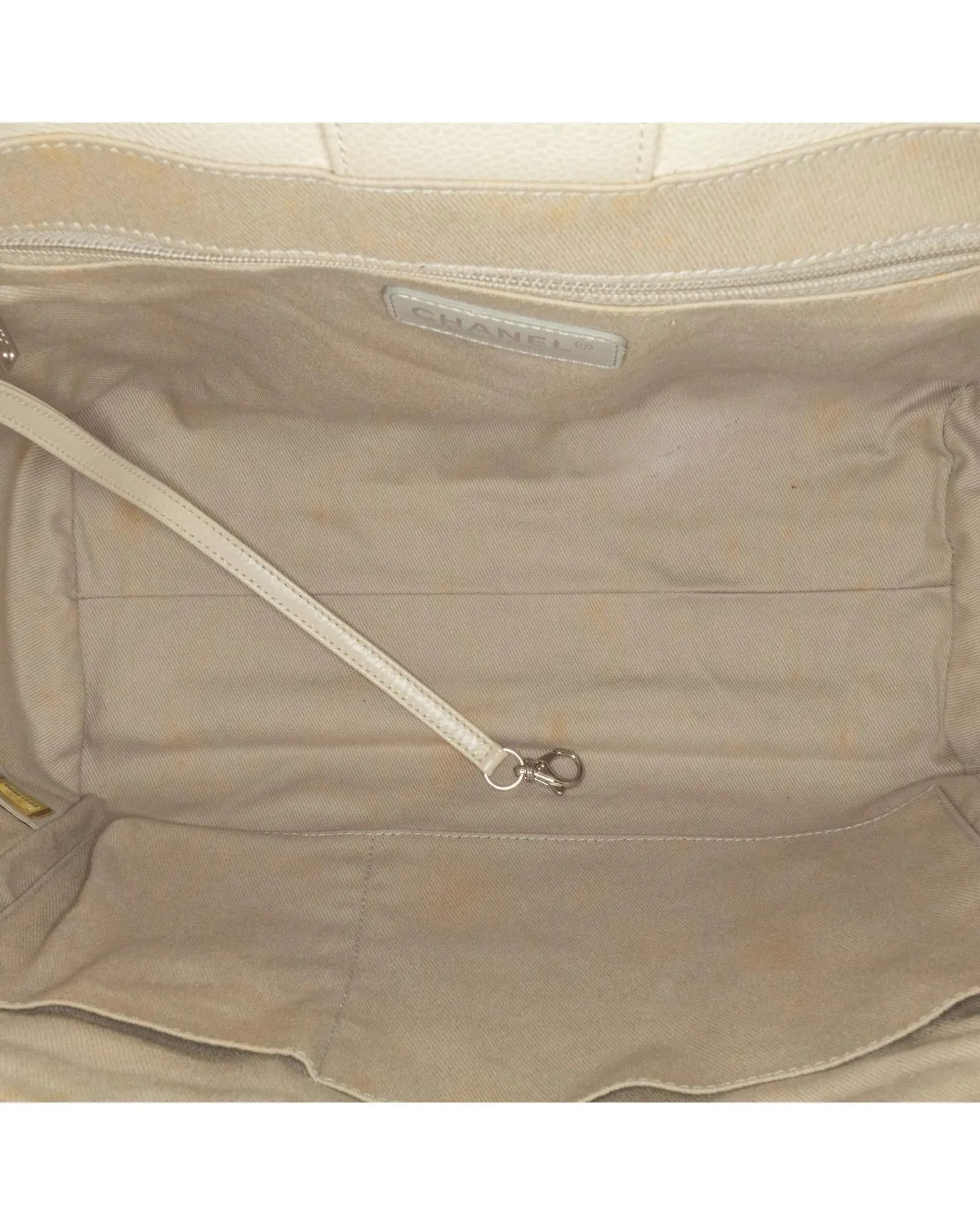 Chanel White Quilted Leather Tote Bag
