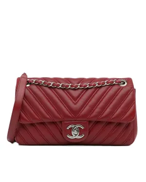Chevron Quilted Leather Flap Crossbody Bag