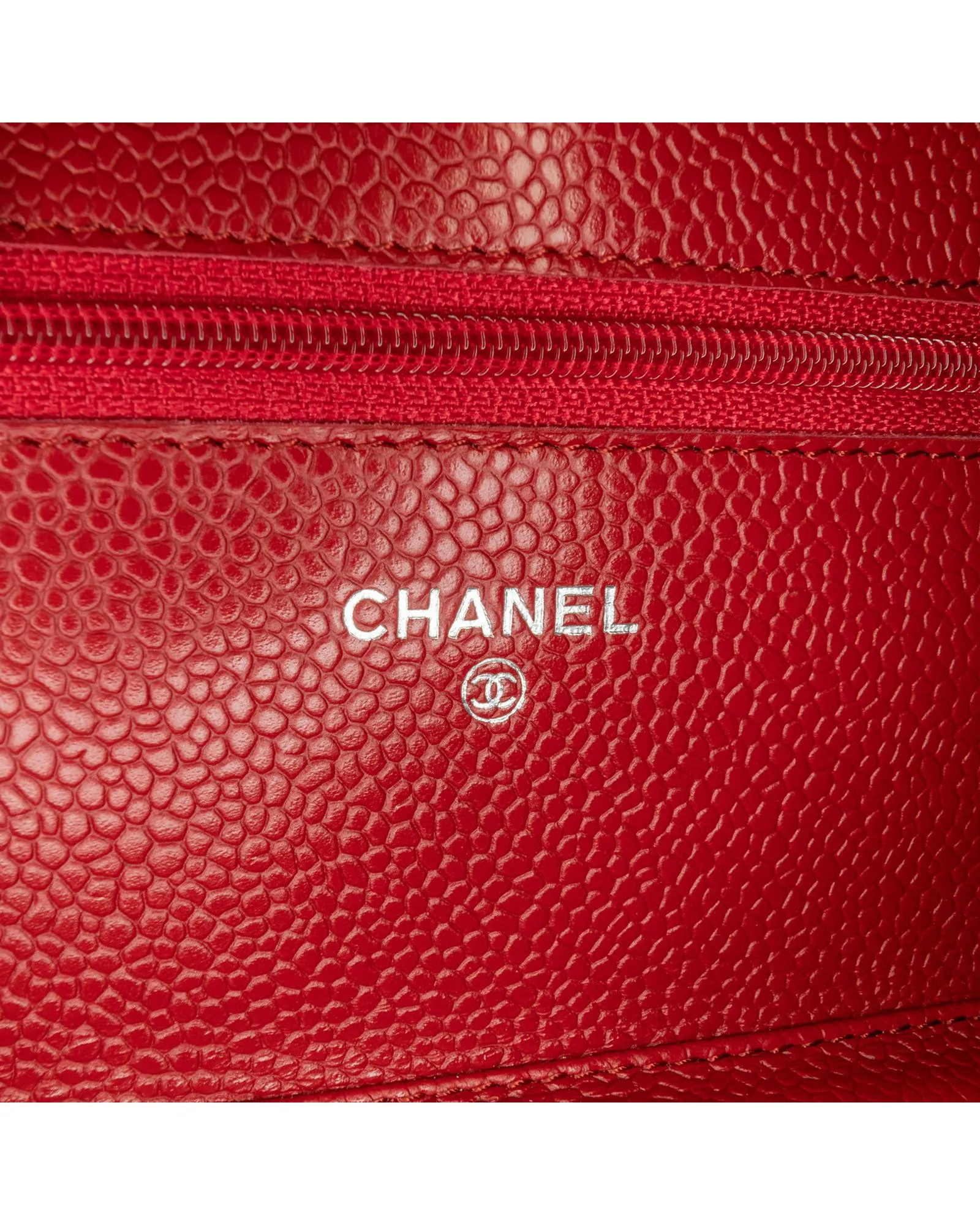 Classic Quilted Leather Wallet on Chain with Silver-Tone Chain Strap