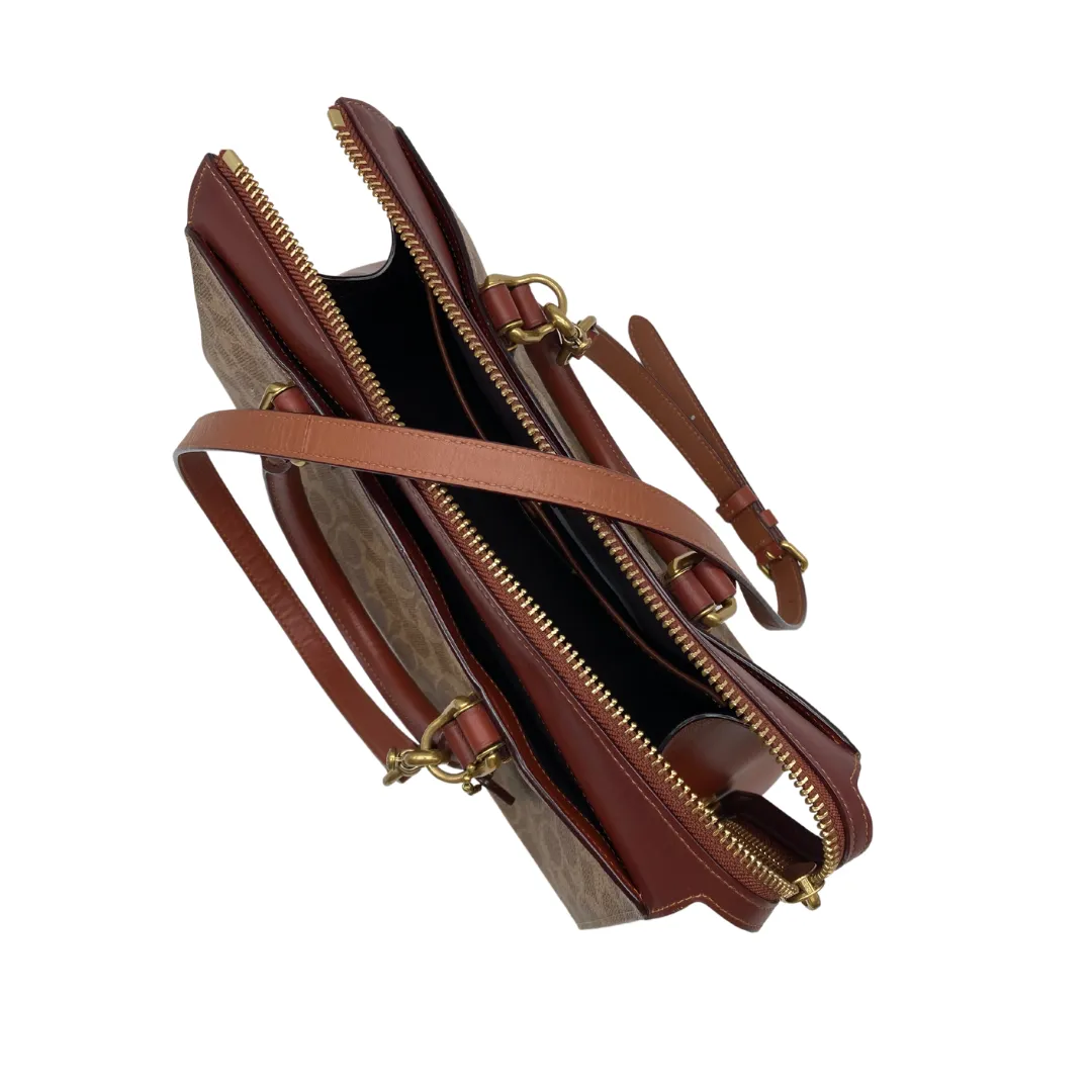 Coach Monongram Brown Leather Handbag