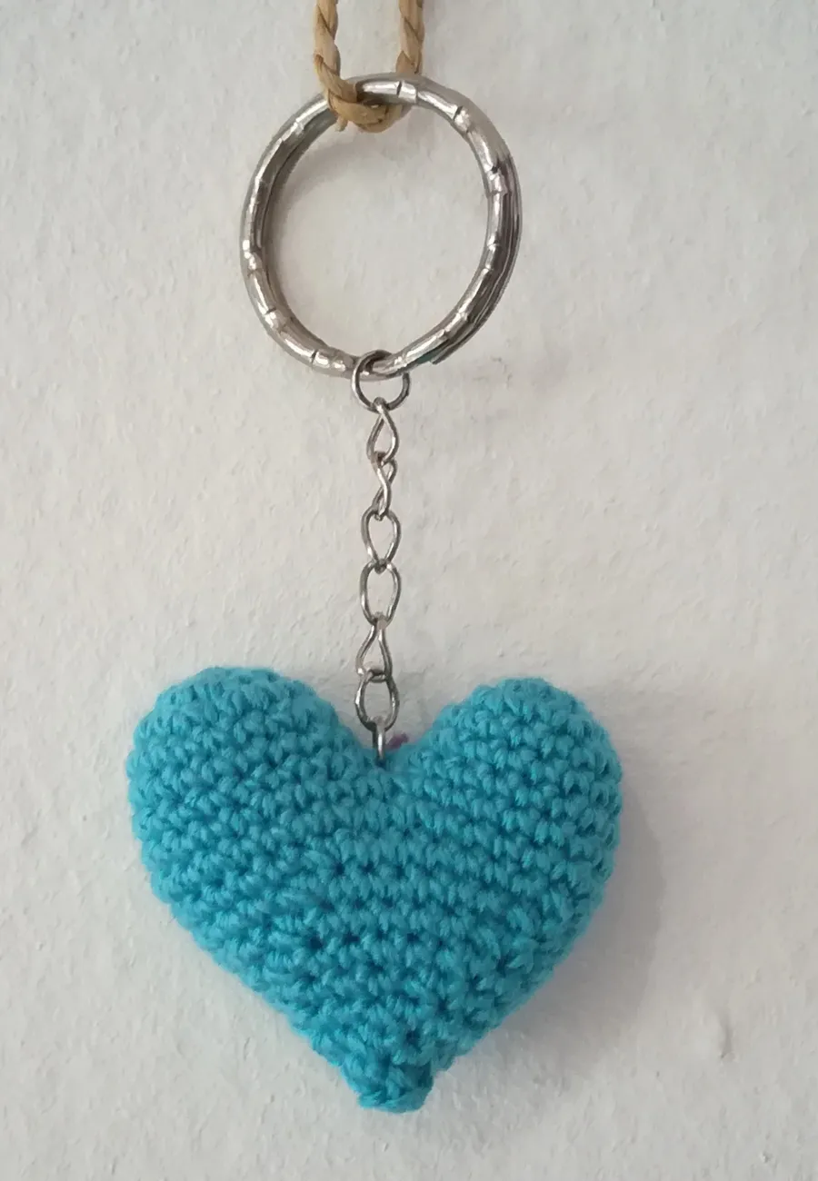 Crochet Heart Keyring without Tamar Heart (Various colours available)