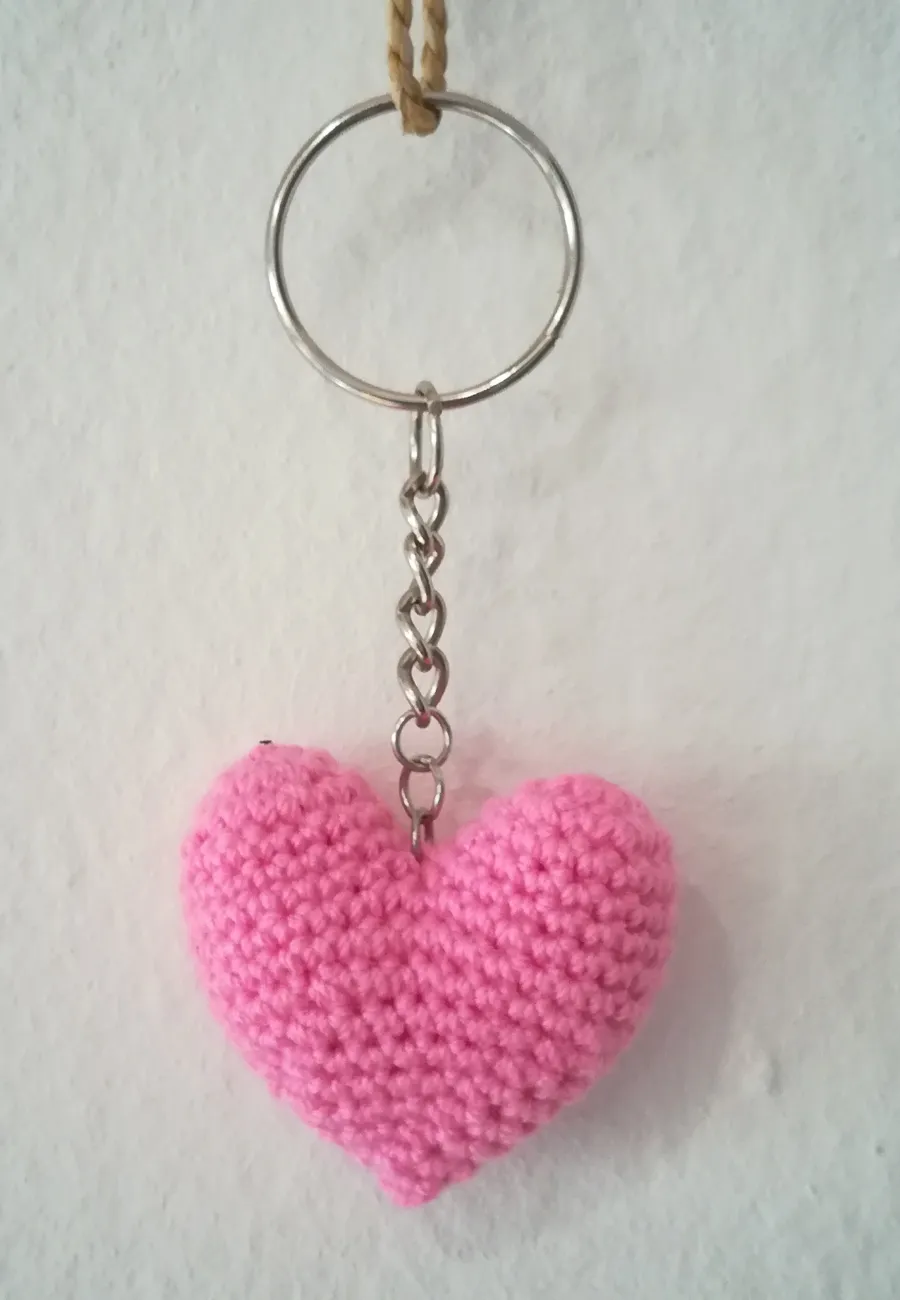 Crochet Heart Keyring without Tamar Heart (Various colours available)