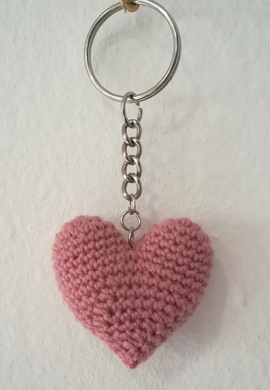 Crochet Heart Keyring without Tamar Heart (Various colours available)
