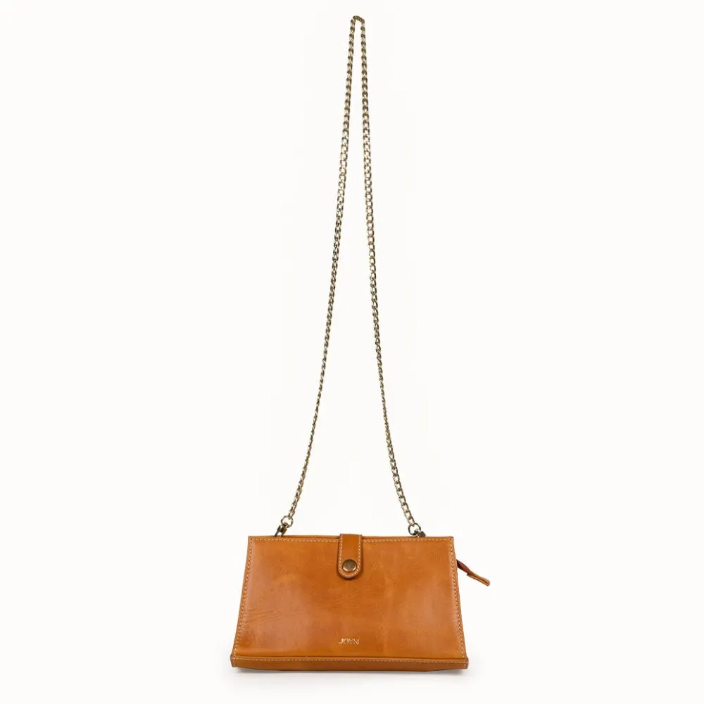 Crossbody Leather Bag with Chain Strap