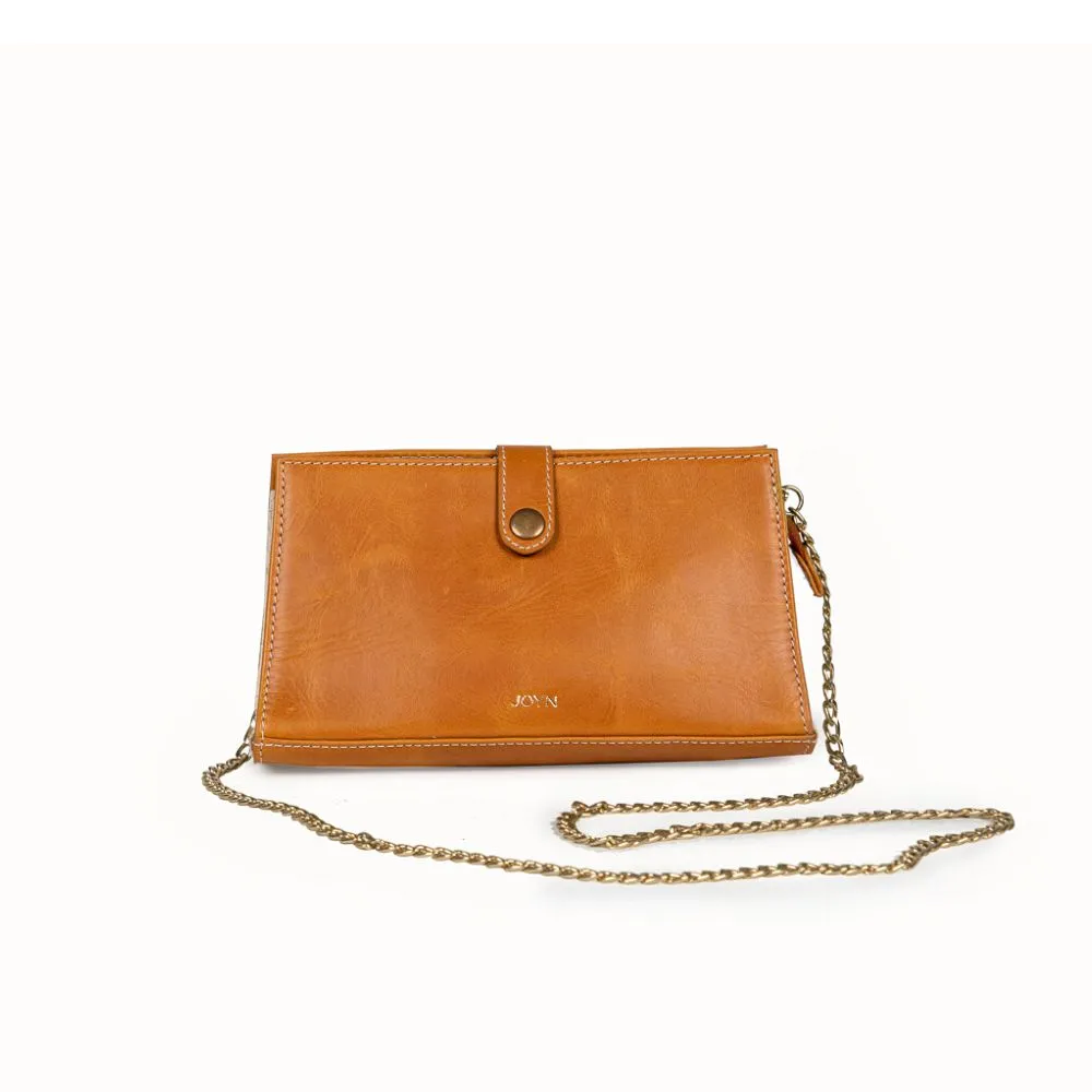 Crossbody Leather Bag with Chain Strap