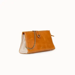 Crossbody Leather Bag with Chain Strap