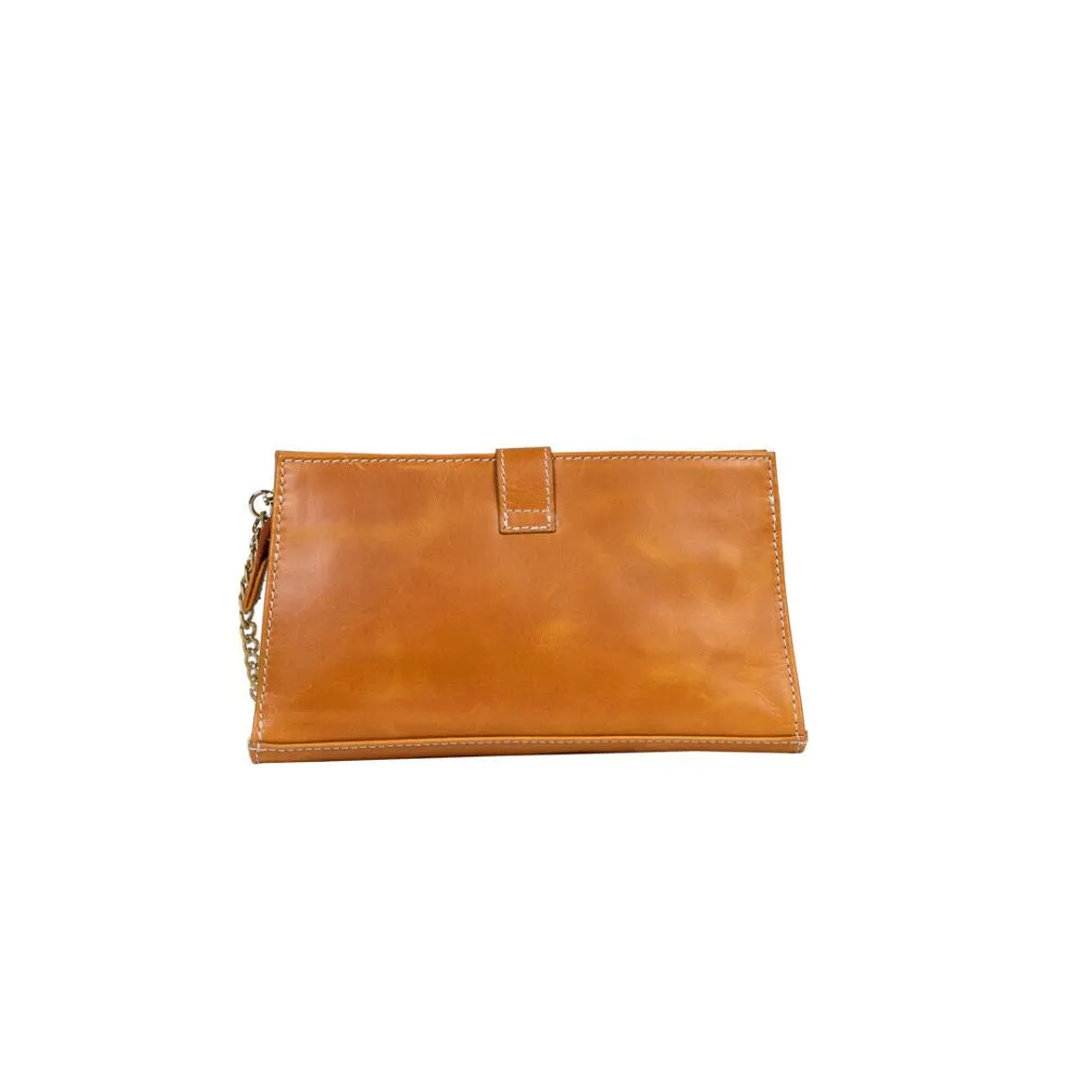 Crossbody Leather Bag with Chain Strap