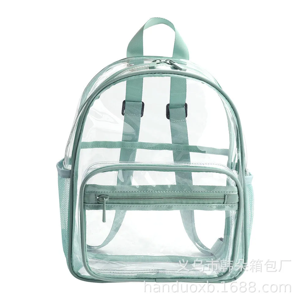 deanwangkt Cross-Border  Environmental Protection PVC Transparent Backpack Fashion Waterproof Student Schoolbag Transparent Bag Gel Bag