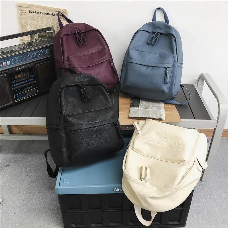 deanwangkt  Pu Male and Female Student Backpack Foreign Trade  New Fashion Shoulder Bag Casual Fashion Couple Schoolbag Wholesale