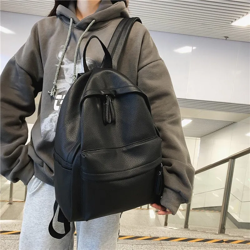 deanwangkt  Pu Male and Female Student Backpack Foreign Trade  New Fashion Shoulder Bag Casual Fashion Couple Schoolbag Wholesale