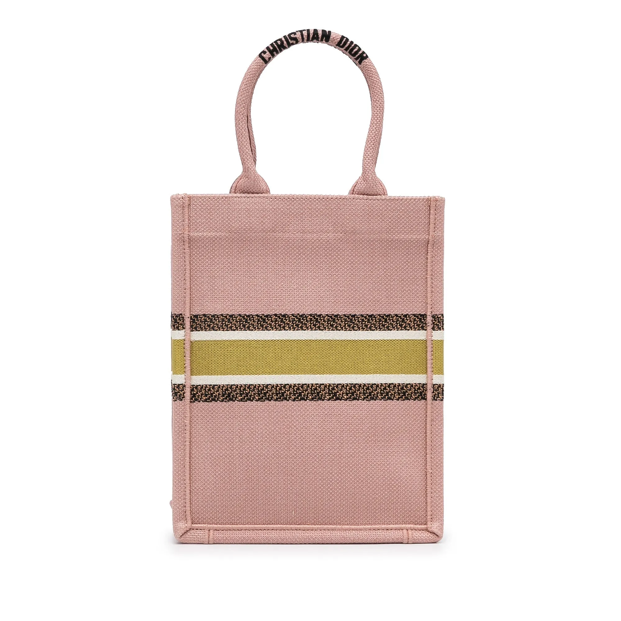 Dior Fleurs Bibliques Vertical Book Tote Pink Embroidered Canvas
