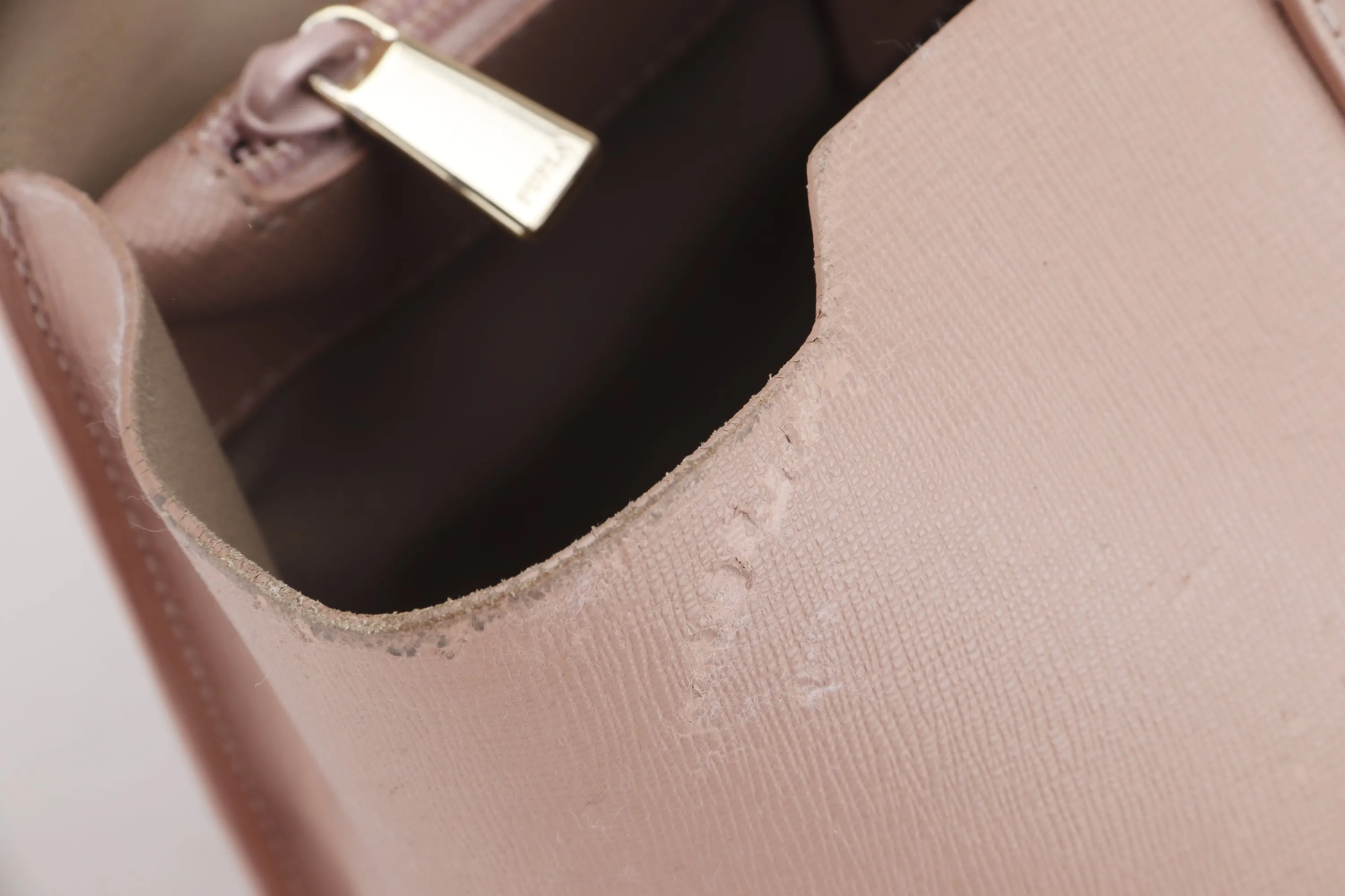 FURLA TOTE BAG MEDIUM PINK GOLD HARDWARE, NO DUST COVER & BOX