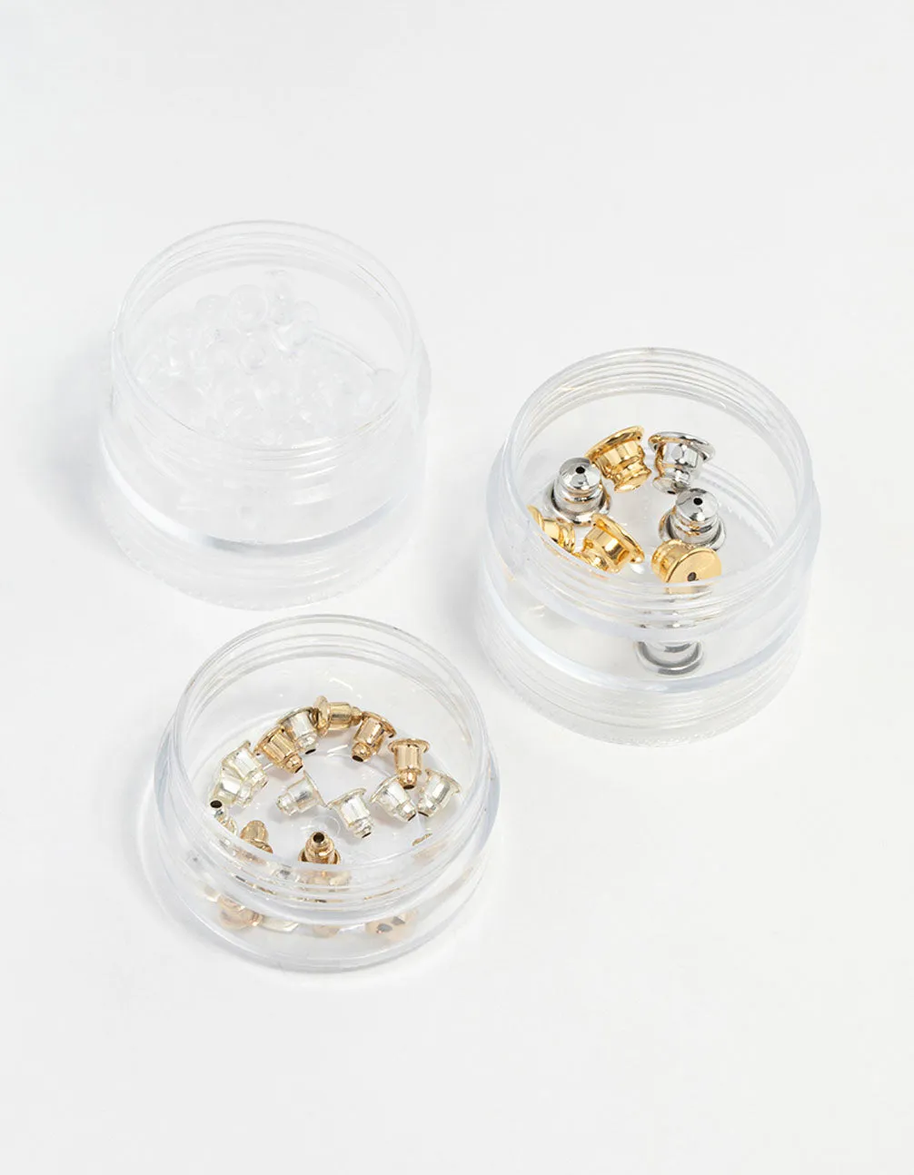 Gold & Rhodium 3 Tubs Bullet Backs