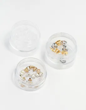 Gold & Rhodium 3 Tubs Bullet Backs