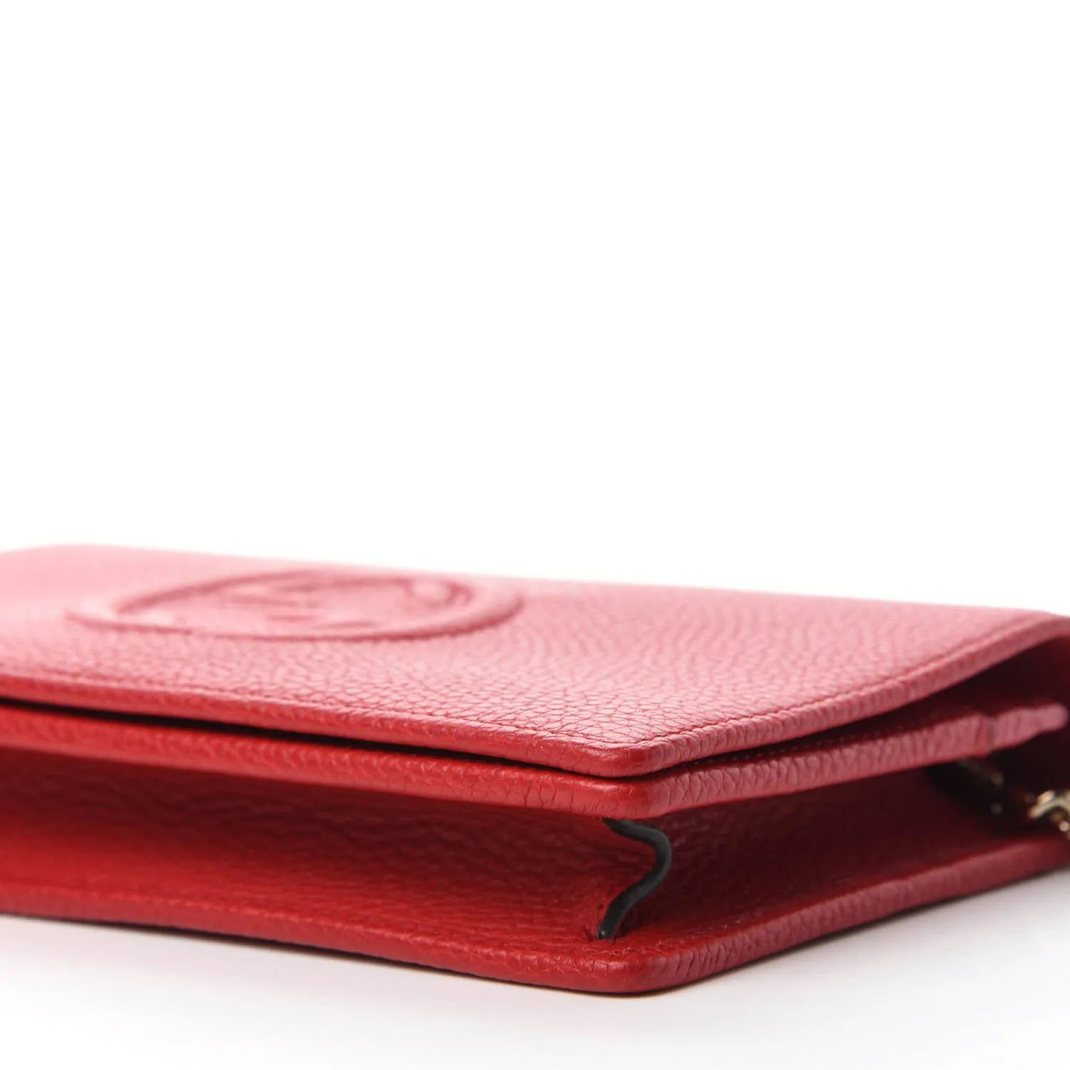 Gucci Soho Wallet on Chain Red Calf Leather Leather Crossbody Bag