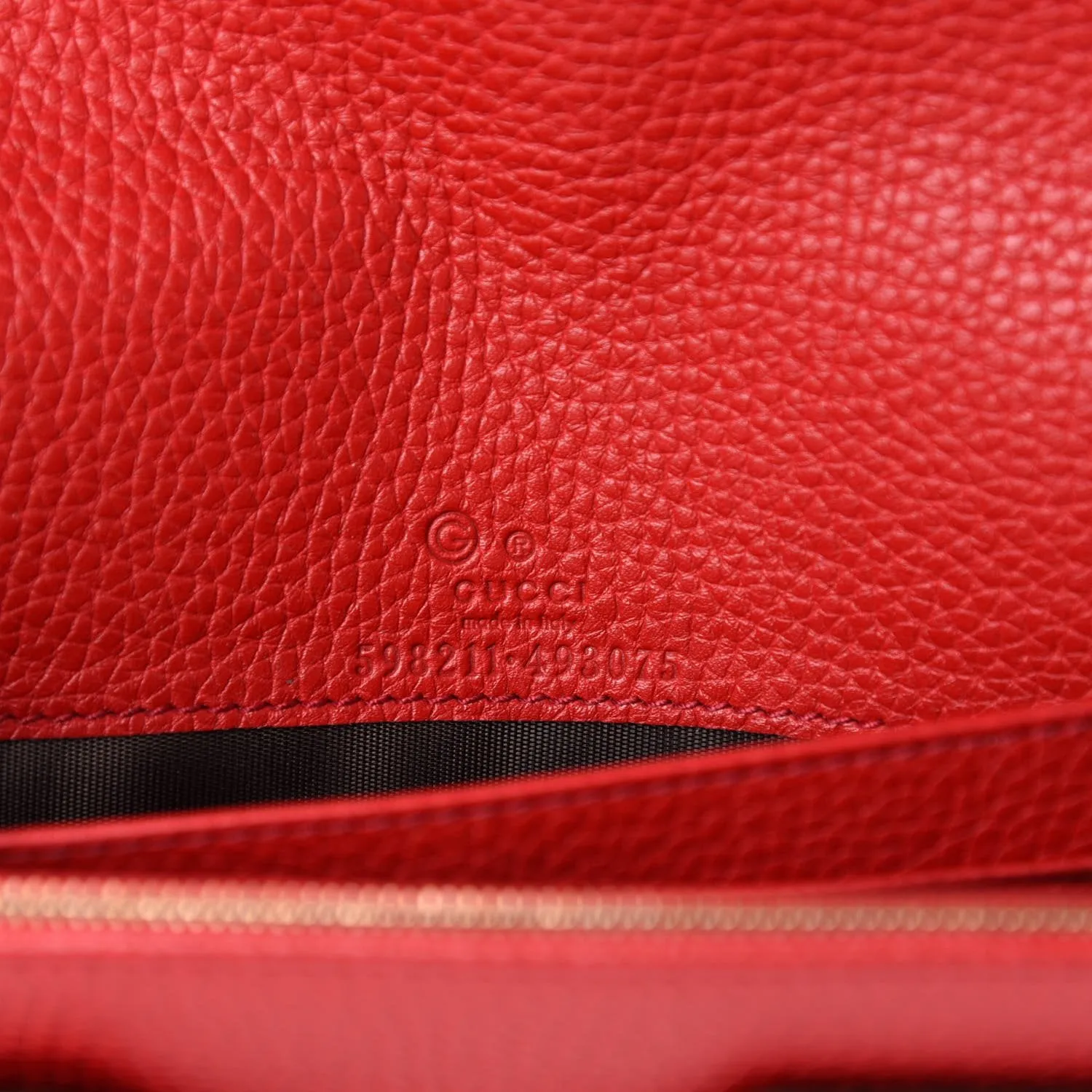 Gucci Soho Wallet on Chain Red Calf Leather Leather Crossbody Bag