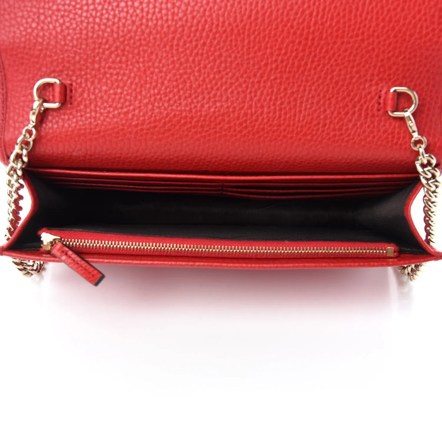 Gucci Soho Wallet on Chain Red Calf Leather Leather Crossbody Bag