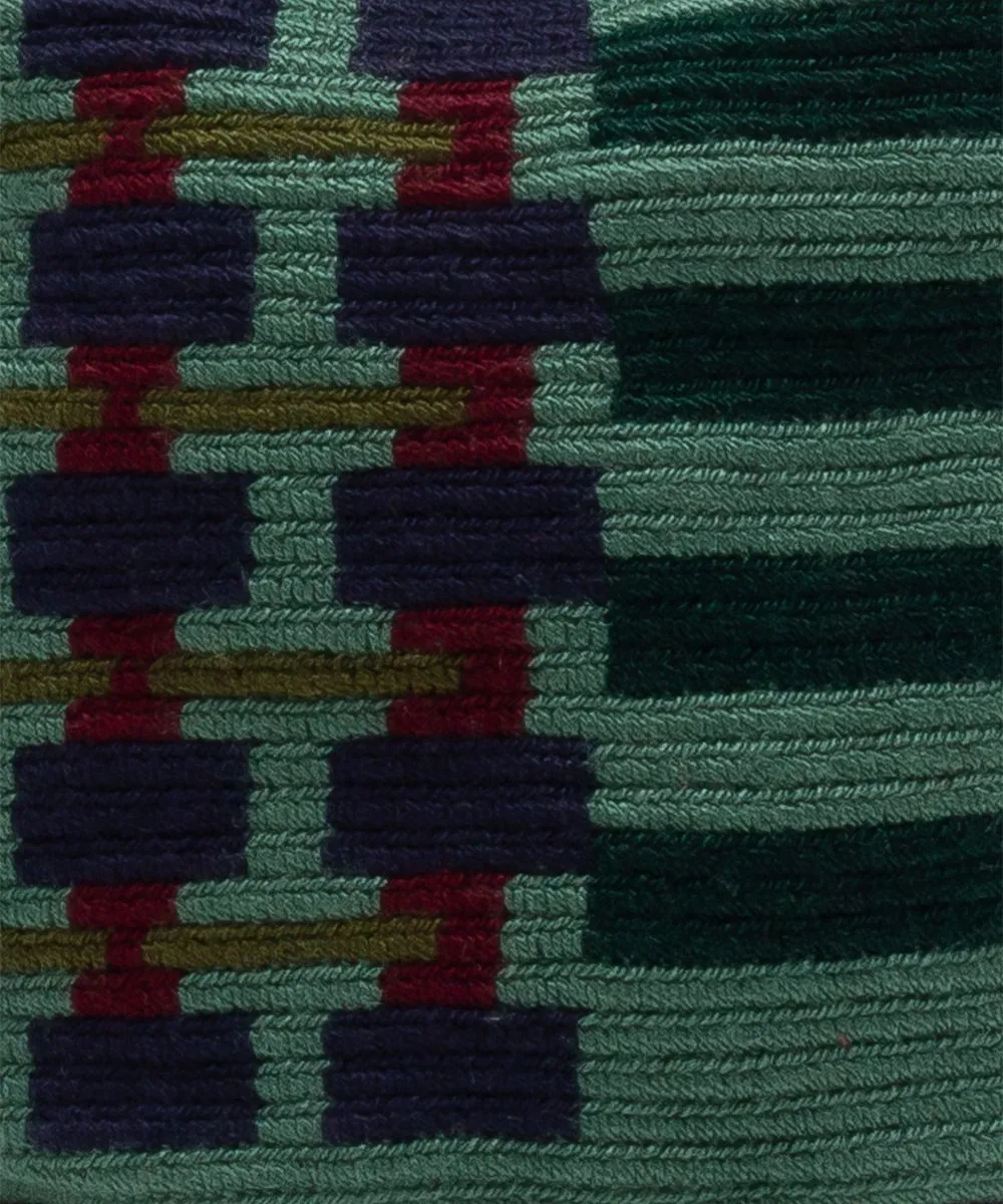 Handmade Small Crossbody Wayuu Teal & Wine