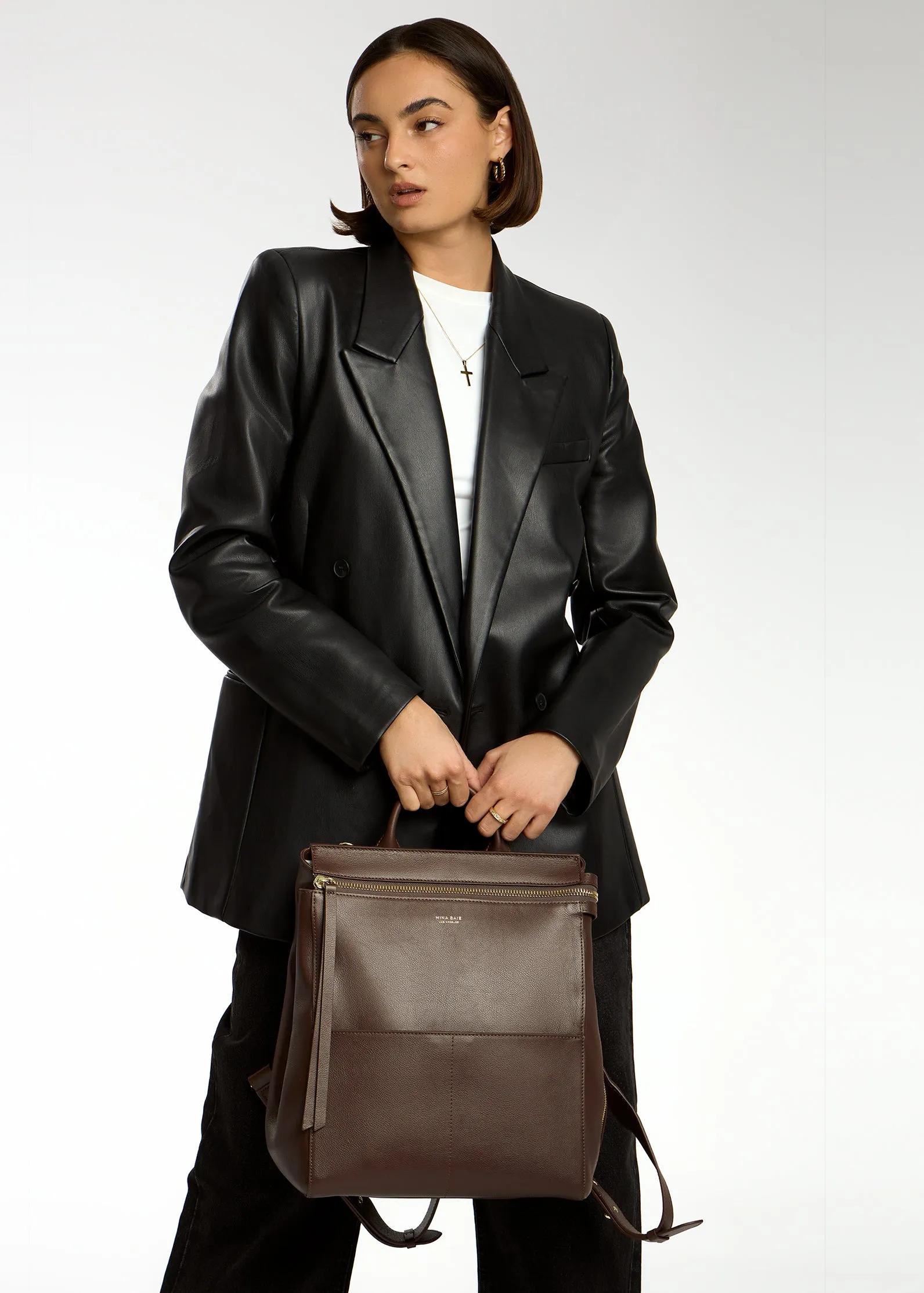 Harper Midi Backpack (Leather)
