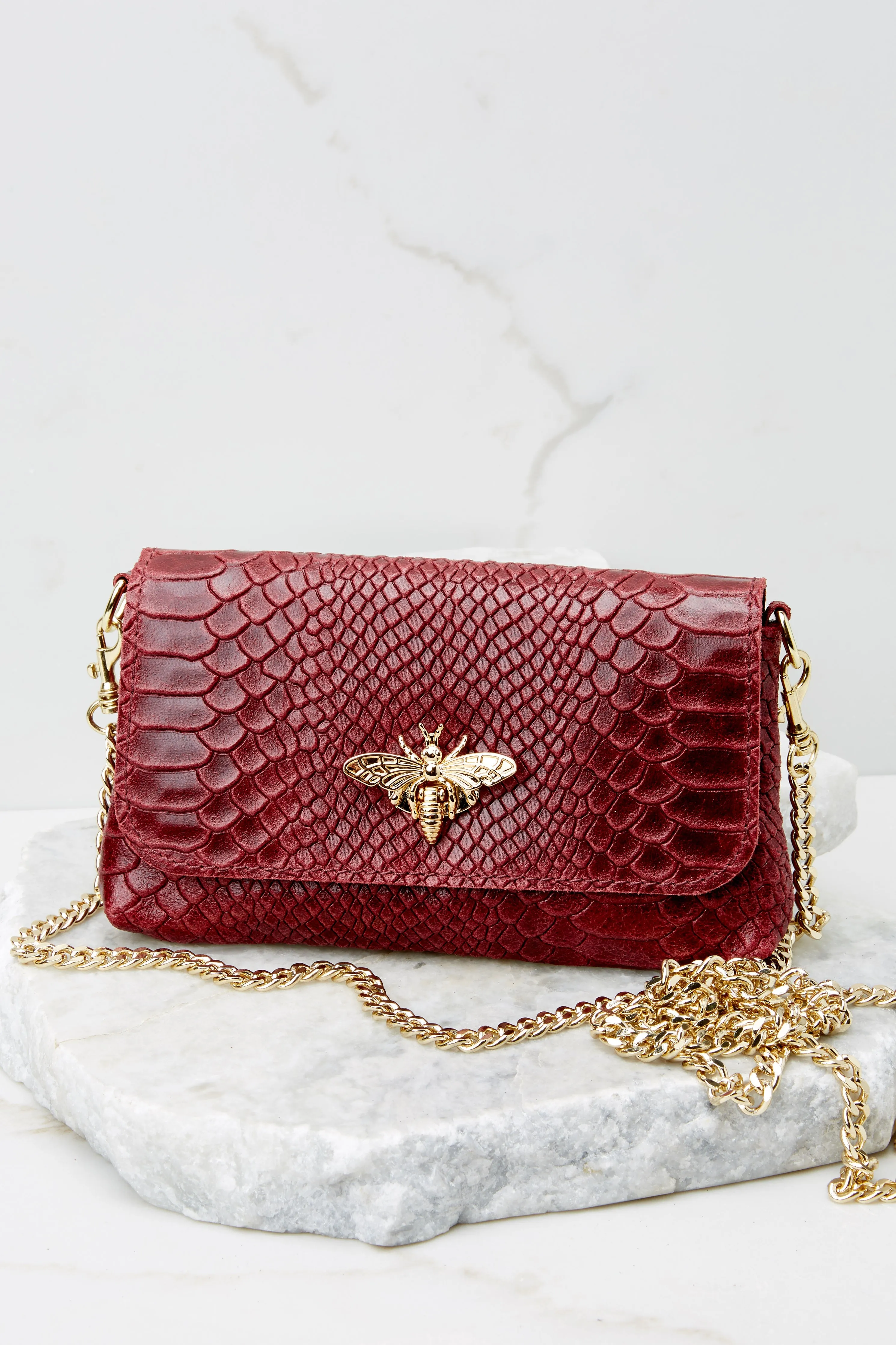 Hearts Aflutter Maroon Bag