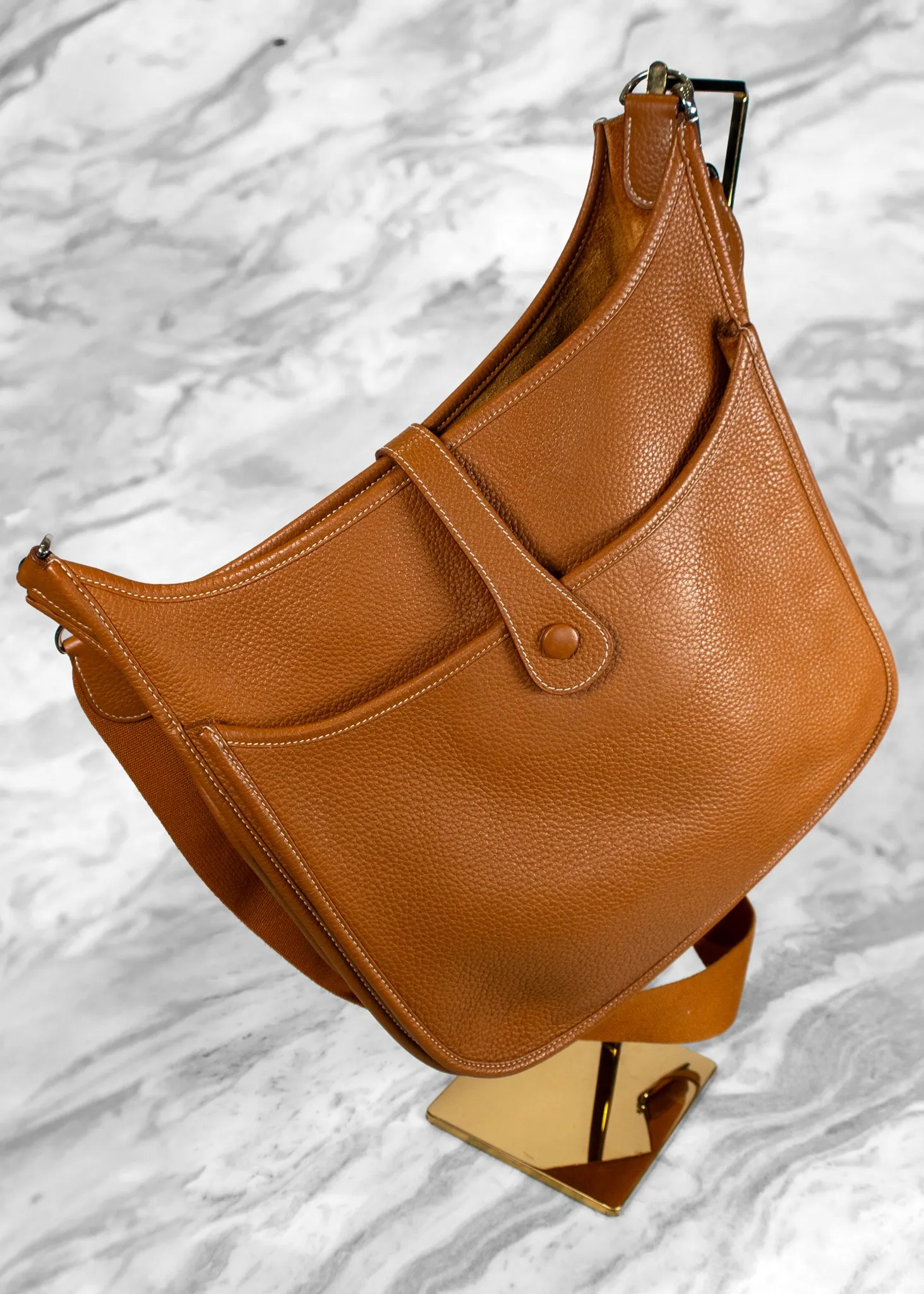 Hermès Vintage Clemence Evelyne Shoulder Bag