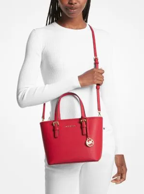 Jet Set Travel Extra-Small Saffiano Leather Top-Zip Tote Bag