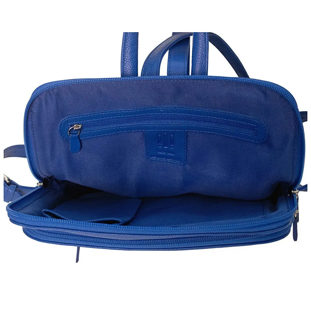 Leather Backpack in Cobalt
