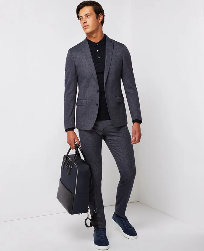 Leather-Trimmed Backpack