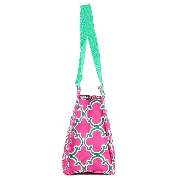 LT11-708 Quatrefoil Print Lunch Tote Bag