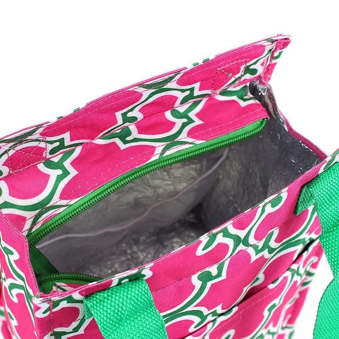 LT11-708 Quatrefoil Print Lunch Tote Bag