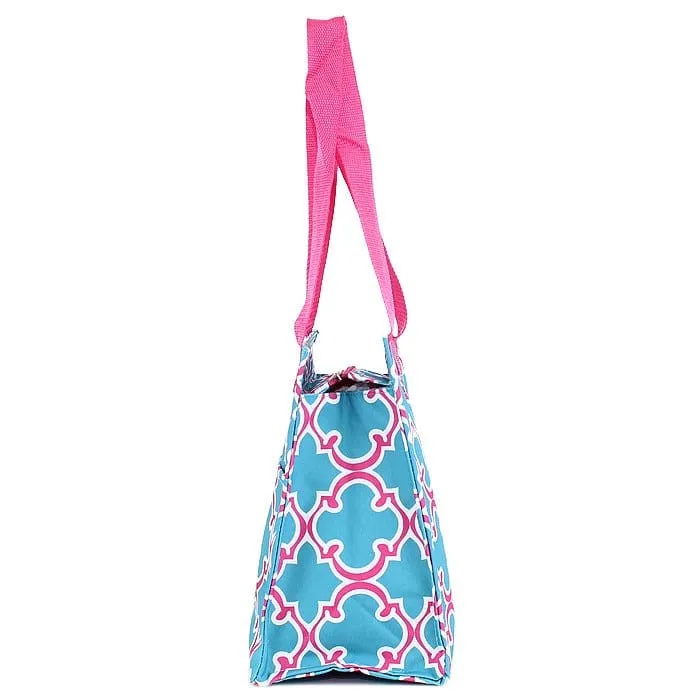 LT11-708 Quatrefoil Print Lunch Tote Bag
