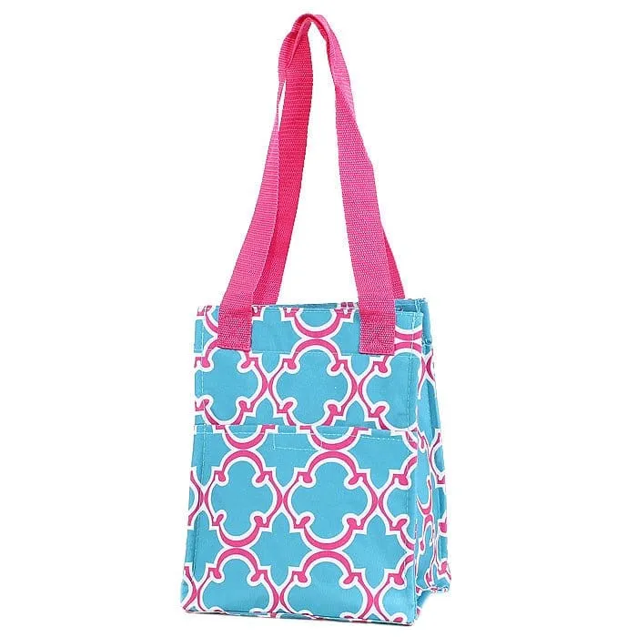 LT11-708 Quatrefoil Print Lunch Tote Bag