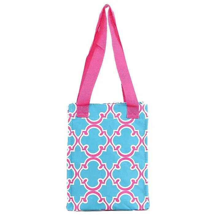 LT11-708 Quatrefoil Print Lunch Tote Bag