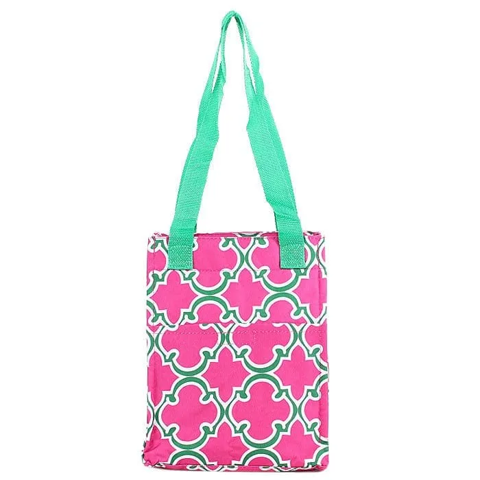 LT11-708 Quatrefoil Print Lunch Tote Bag