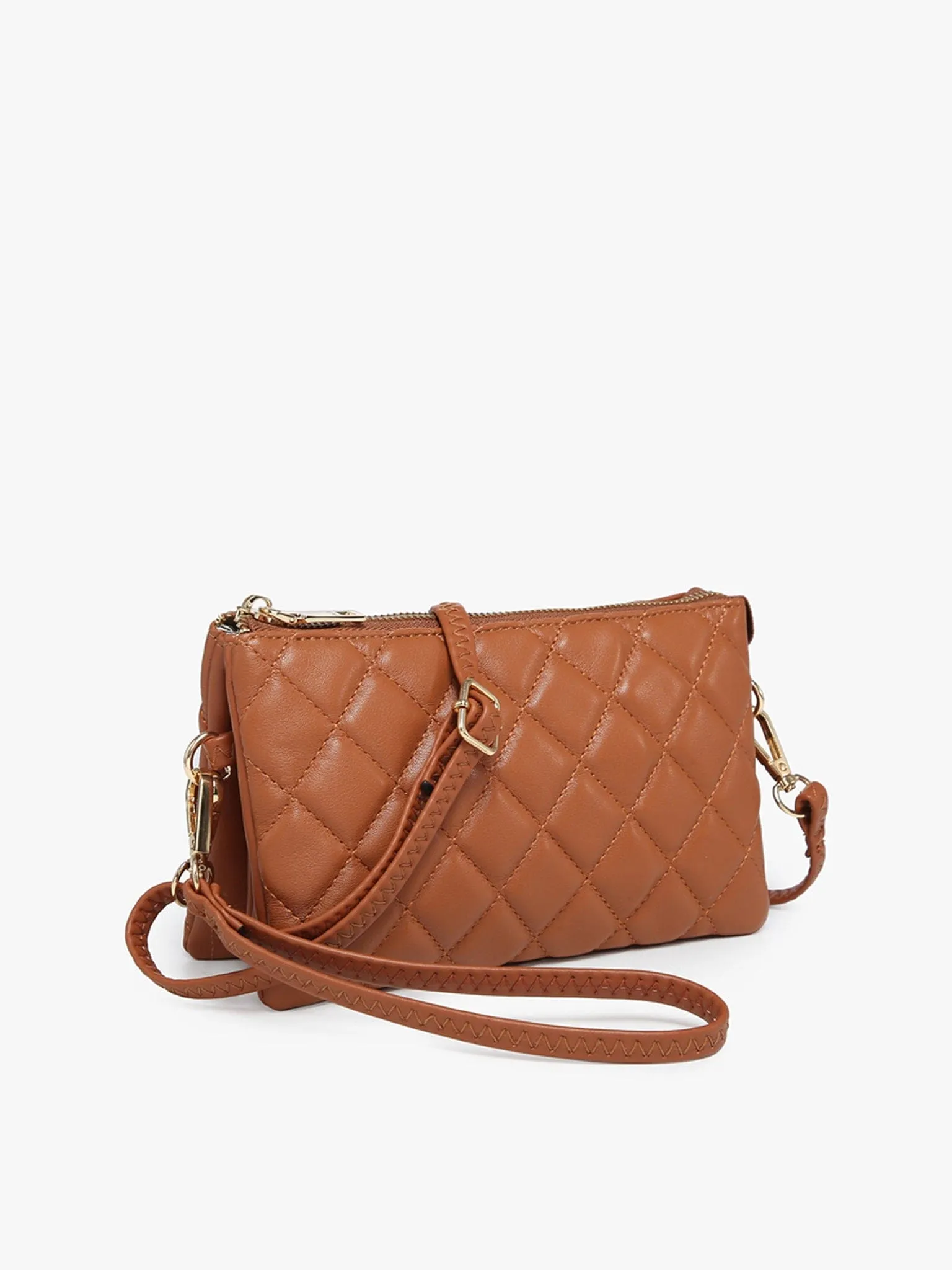 M013QLT Riley Quilted 3 Compartment Crossbody/Wristlet