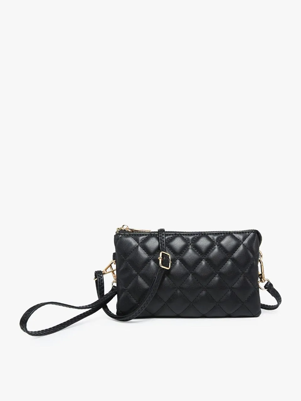 M013QLT Riley Quilted 3 Compartment Crossbody/Wristlet
