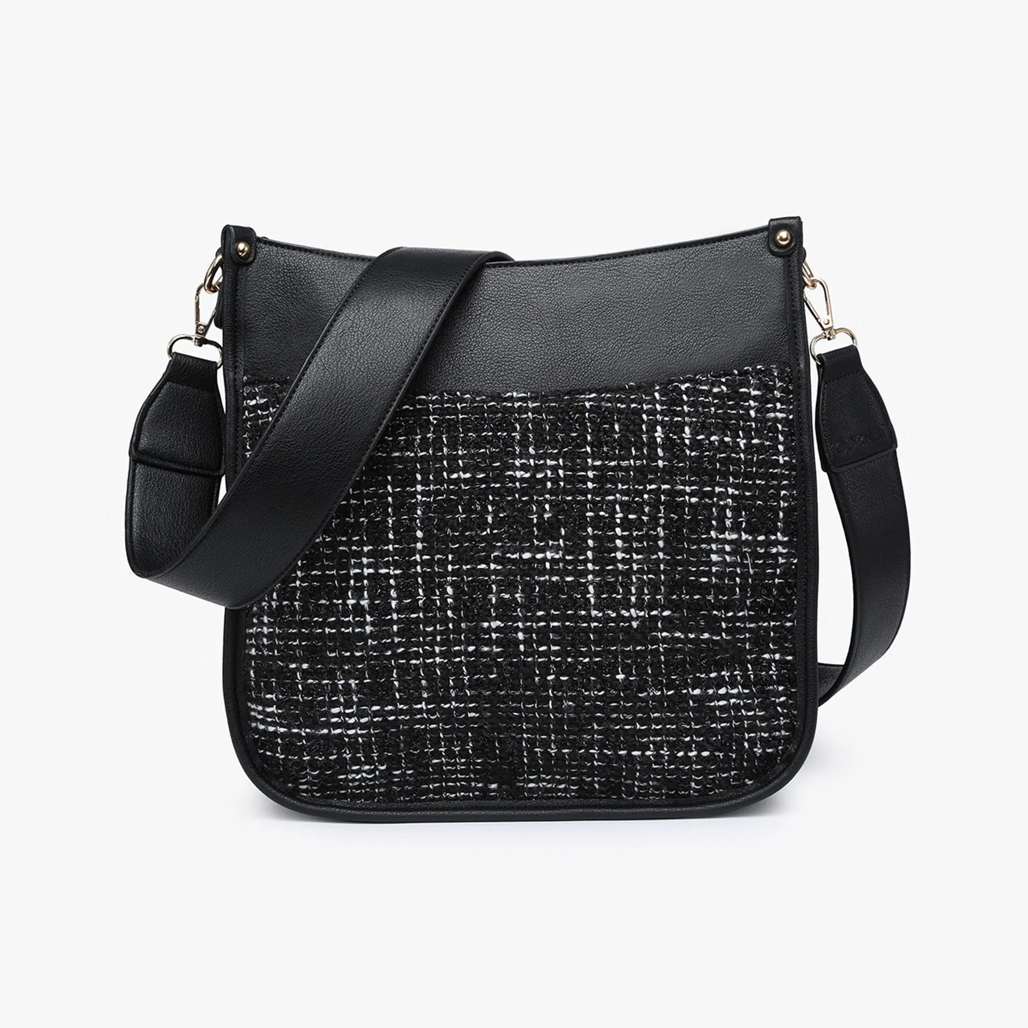 M1977TWD Chloe Tweed Crossbody w/ Guitar Strap