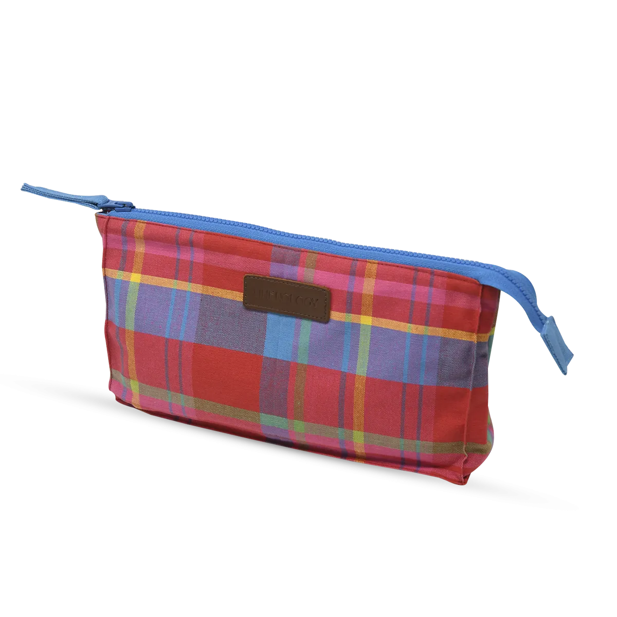 Makeup Bag Big - Manic Madras - Red