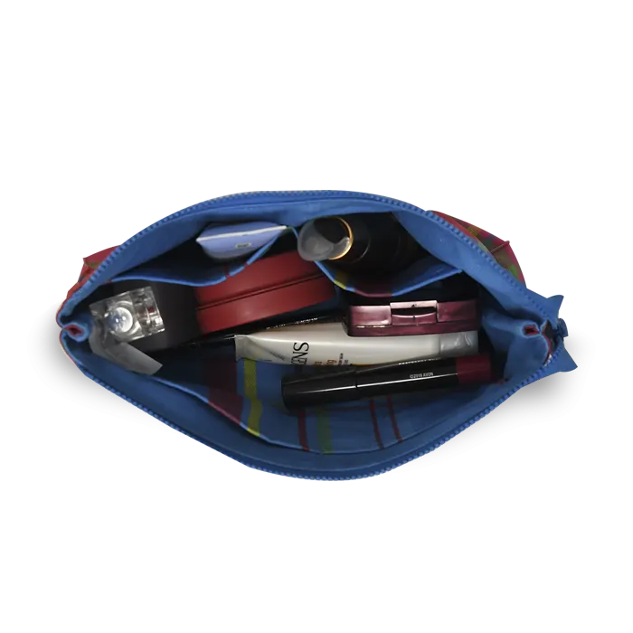 Makeup Bag Big - Manic Madras - Red