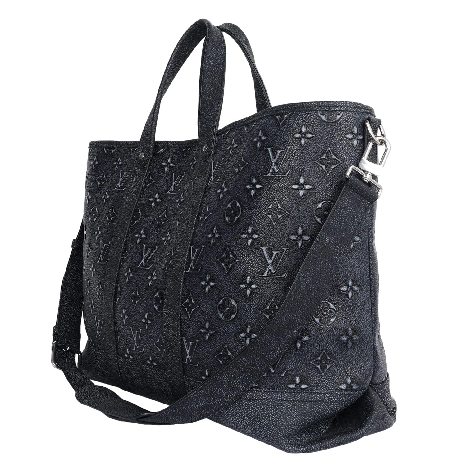 Monogram Leather Journey Tote Shoulder Bag (Authentic)