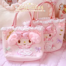 My Melody Small Handbag Bow Lace Pink