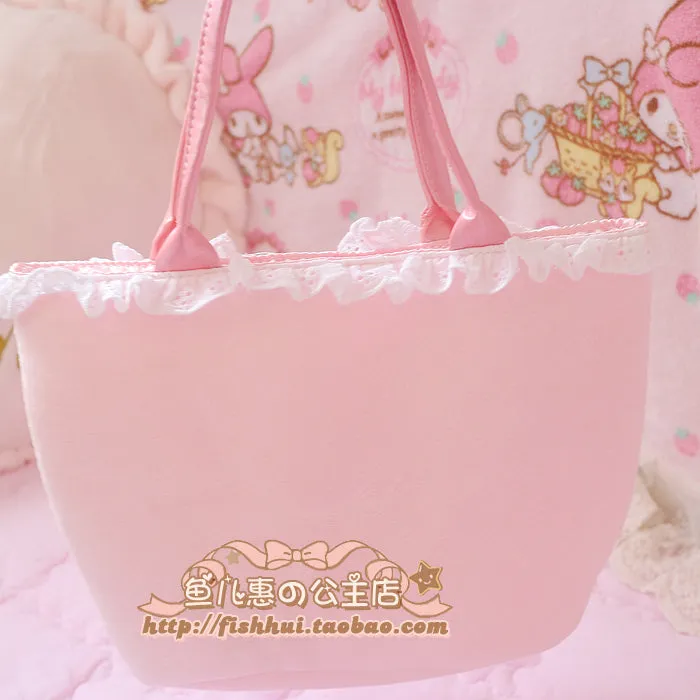 My Melody Small Handbag Bow Lace Pink