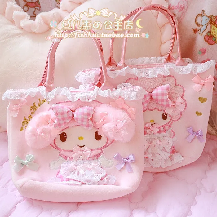 My Melody Small Handbag Bow Lace Pink