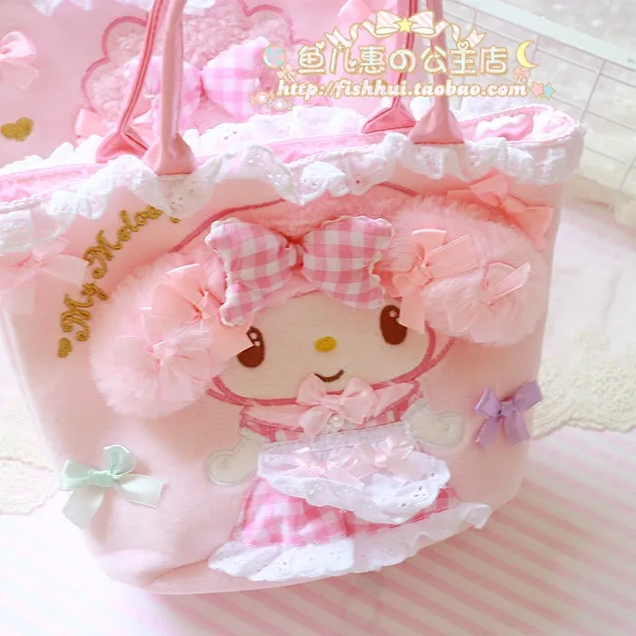 My Melody Small Handbag Bow Lace Pink