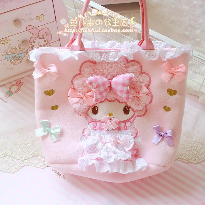 My Melody Small Handbag Bow Lace Pink