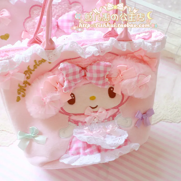 My Melody Small Handbag Bow Lace Pink