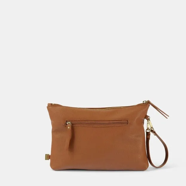 OiOi Nappy Changing Pouch - Chestnut Brown Vegan Leather