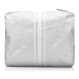 Pouch to Purse - Silver with White Stripes